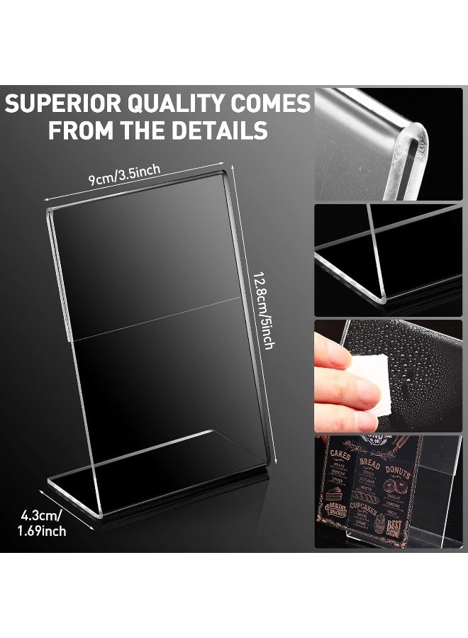 TPGP 48 Pcs Acrylic Picture Frame, 3.5 X 5 Inch Clear Photo Frame Tabletop Acrylic Sign Holder Slanted Back Plastic Picture Frames Display - Image 3