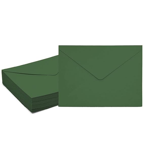 Accuprints Green Envelopes Pack of 25 (5 x 7) inches | Unique design Texture Hand made envelopes for wedding/party/office use/gift | Size 5 X 7 inches (Green, Pack of 25) - Image 1