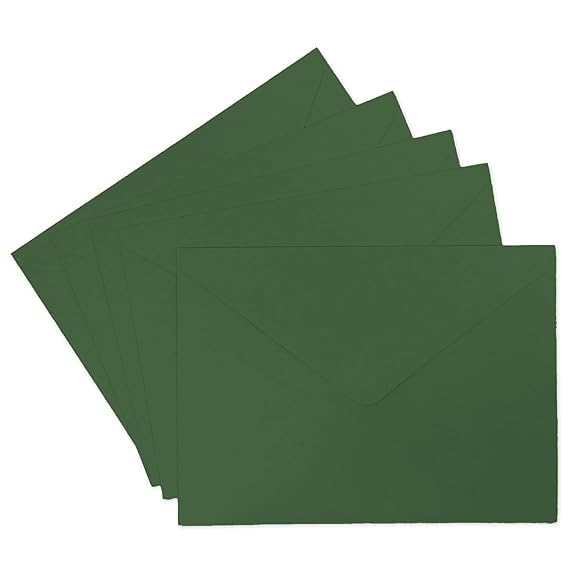 Accuprints Green Envelopes Pack of 25 (5 x 7) inches | Unique design Texture Hand made envelopes for wedding/party/office use/gift | Size 5 X 7 inches (Green, Pack of 25) - Image 2