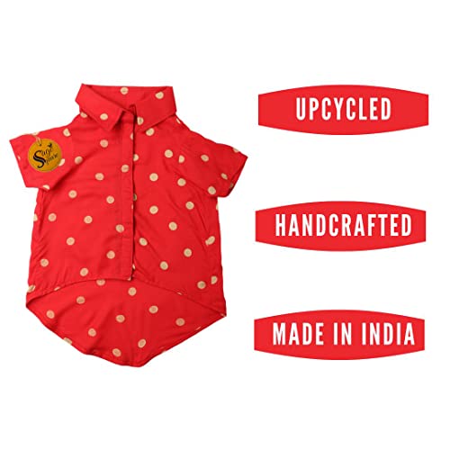 Sage Square Crazy Printed Dog Shirt, Trending Dog Shirt Ultra Soft & Light Weight, Comfortable & Breathable Dog Apparel, Trendy Outfit (Polka Red) (Large - 20inch) - Image 3