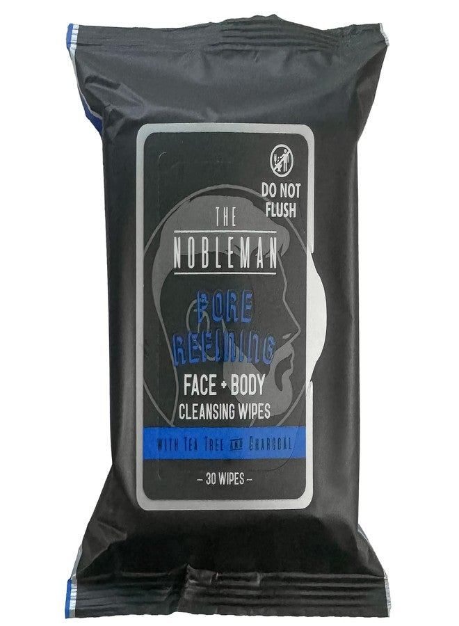 Global Beauty Care The Nobleman Pore Refining Face + Body Cleansing Wipes, 120 Count, Tea Tree & Charcoal - Image 2