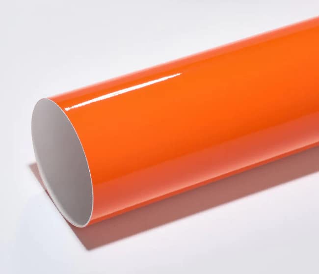 COSMOS STAR™ Vinyl Wrap Sheet for Car & Bike Self Adhesive Wrap Sticker and Decal Roll Film for Auto Vehicle Motorcycle (2 Feet by 4 Feet, Orange Glossy Wrap) - Image 1
