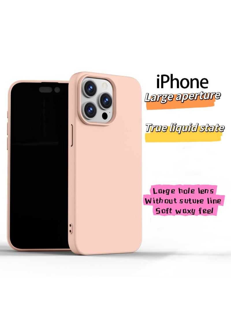 غلاف هاتف iPhone 15 Pro من السيليكون السائل-وردي - Image 1