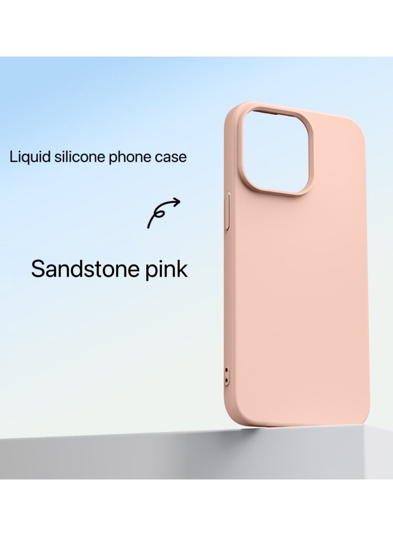 غلاف هاتف iPhone 15 Pro من السيليكون السائل-وردي - Image 3