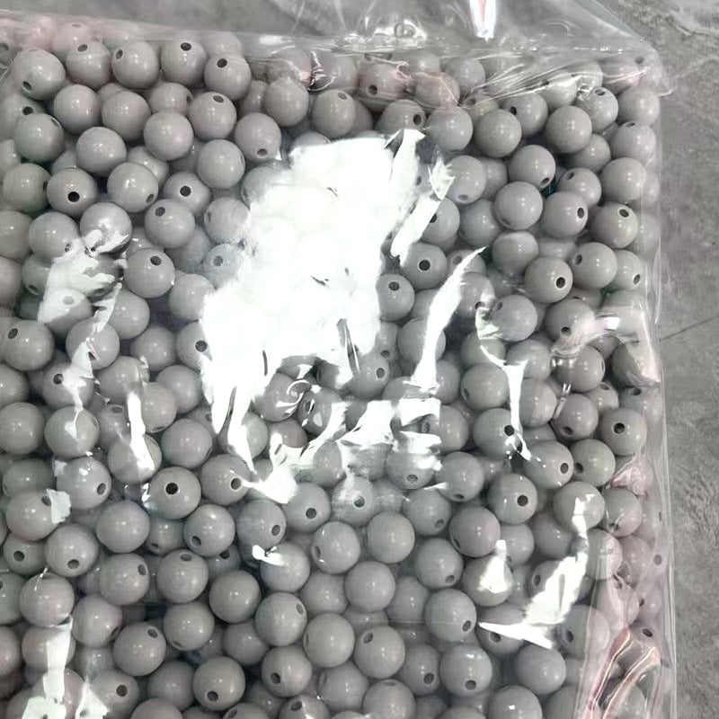 Acrylic Solid Color Straight Hole Loose Beads Round Beads Multi-Size Loose Beads Diy Semi-Finished Children'S Bracelet Jewelry Accessories - Image 1