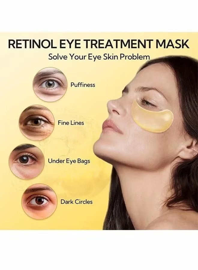 LANBENA Retinol Hydra-Gel Eye Patches, Gold Under Eye Mask Retinol And Collagen, Under Eye Mask For Face Care, Eye Masks For Dark Circles And Puffiness, Under Eye Masks For Beauty And Personal Care 30 Pairs - Image 3