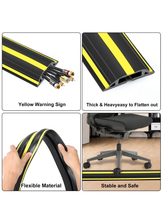 غطاء حماية الكابلات للأرضيات، قناة PVC شديدة التحمل سهلة الفتح، تجنب مخاطر التعثر في المنزل أو المكتب أو الأماكن الخارجية (3M) - Image 3