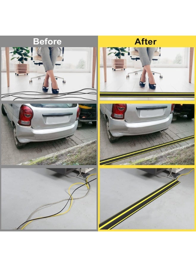 غطاء حماية الكابلات للأرضيات، قناة PVC شديدة التحمل سهلة الفتح، تجنب مخاطر التعثر في المنزل أو المكتب أو الأماكن الخارجية (3M) - Image 4