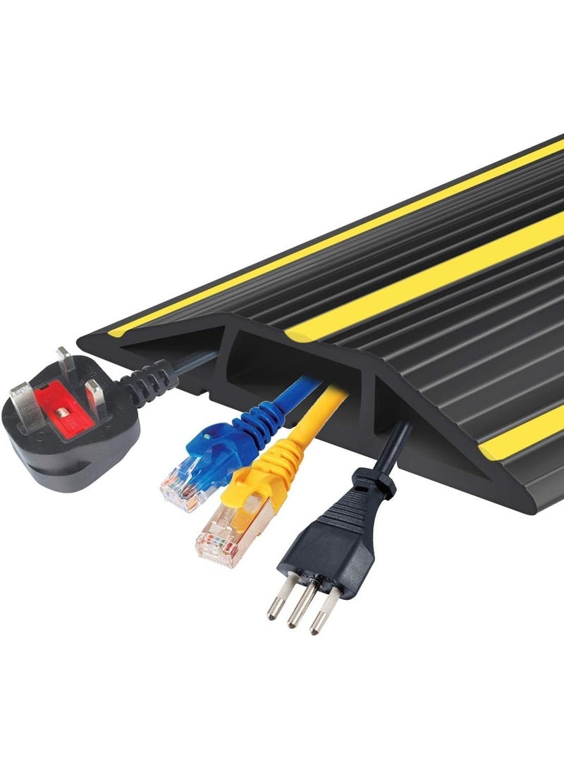 غطاء حماية الكابلات للأرضيات، قناة PVC شديدة التحمل سهلة الفتح، تجنب مخاطر التعثر في المنزل أو المكتب أو الأماكن الخارجية (3M) - Image 1