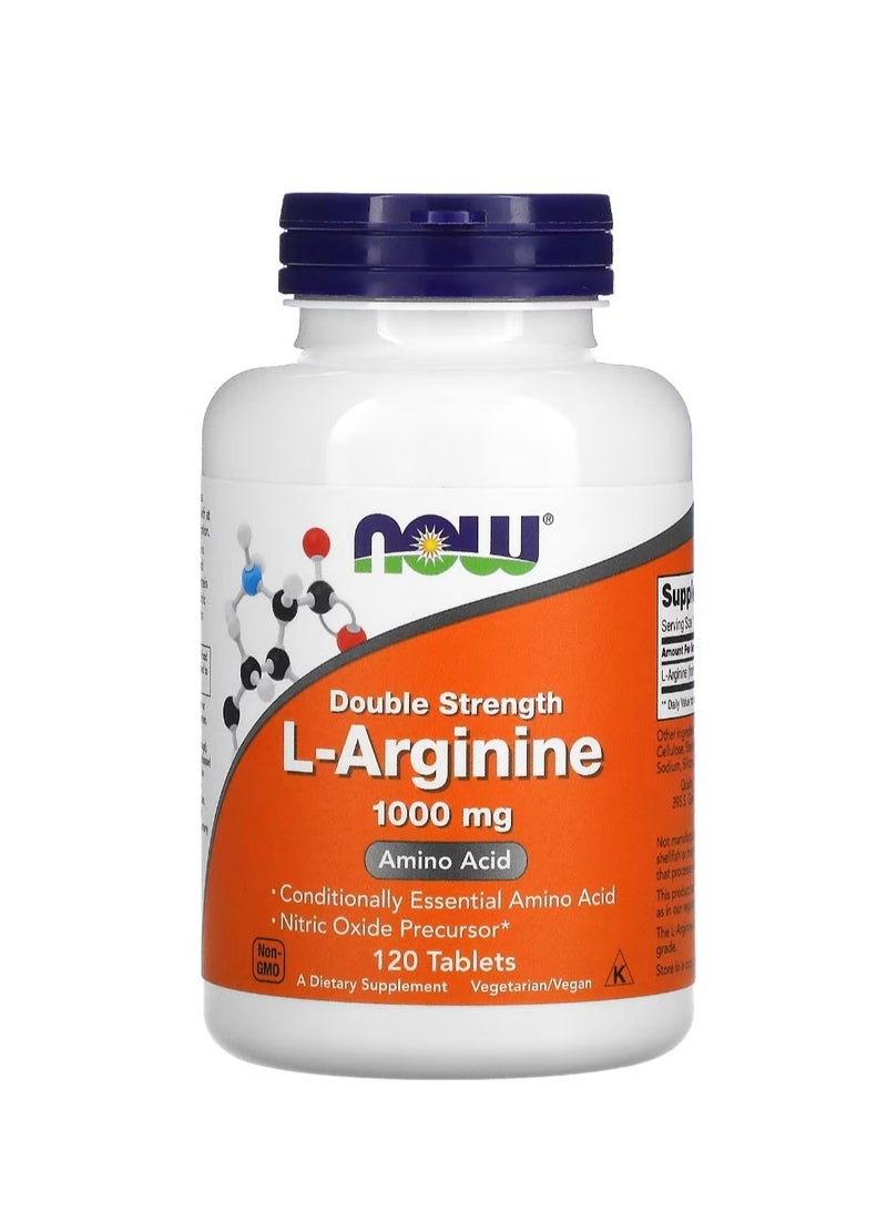 now L-Arginine Double Strength 1000 mg 120 Tablets - Image 1