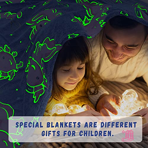 GEULAY Axolotl Blanket Glow in The Dark for Girls - Pink Axolotl Gifts for Teens Girls, Salamander Soft Blankets Cute Cozy Plush Toys for Kids Boys, Lightweight Fleece Throws for Couch & Bed Decor 50x60inch - Image 4