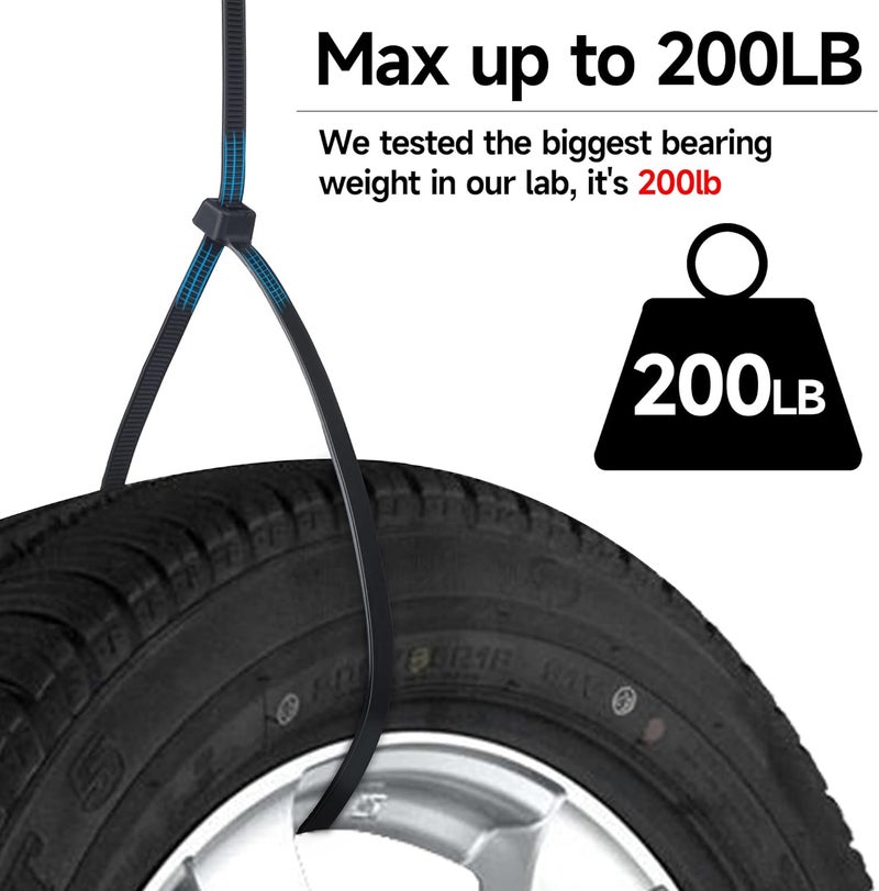 Doter 26 Inches Heavy Duty Zip Ties - 30 Pack, Max Load 200 LBS, Nylon Wire Ties for Indoor and Outdoor Use - Image 3