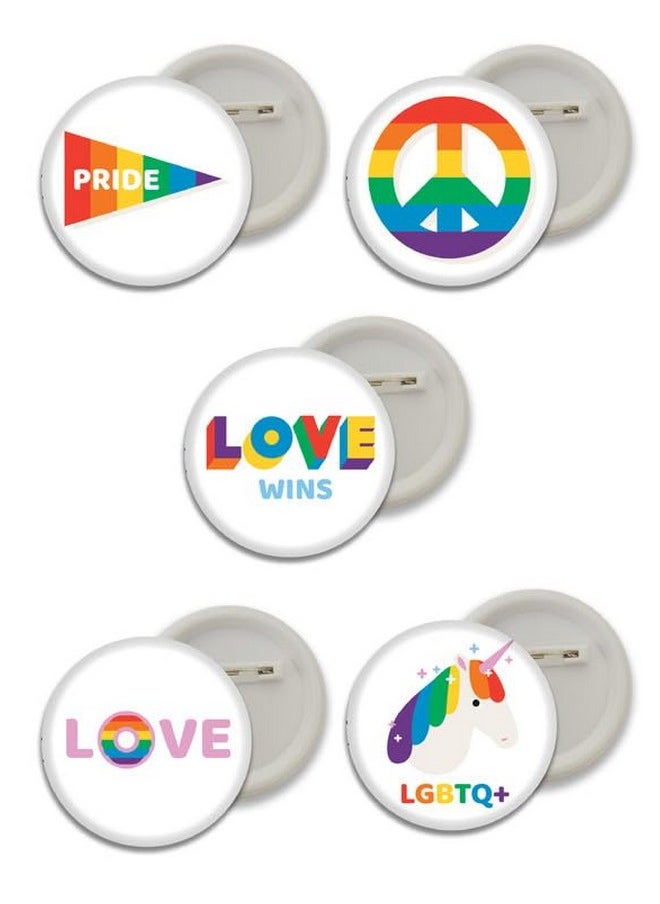 D2c D2C LGBT+ Community Plastic Button Badges - 58MM Size, Multicolor Pack of 5 - Celebrate Diversity and Inclusivity with Stylish Pride Batches for Bags, Backpacks! D4  - Image 1