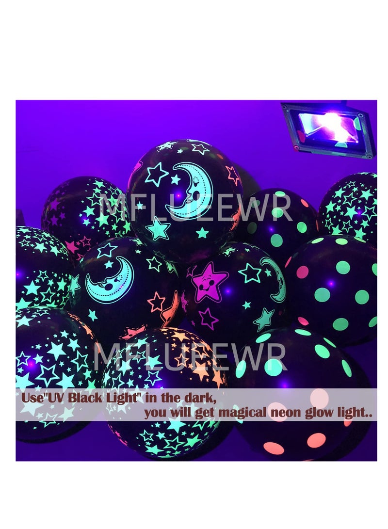 SYOSI UV Neon Glow Balloons, 50 Pieces UV Balloons Glow in the Dark Party Supplies Balloons Neon Party Decorations Fluorescent UV BlackLight Balloons Bulk for Black Light Wedding Birthday - Image 5