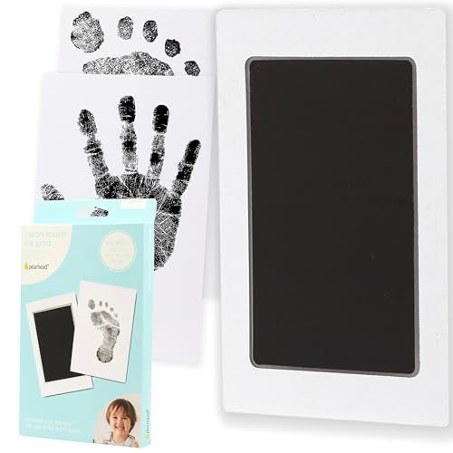Pearhead CleanTouch Baby Ink Pad Kit No Mess Handprint Footprint Maker with Impression Cards BabySafe Inkless Keepsake Kit for Toddlers Kids Black MediumLarge - Image 1