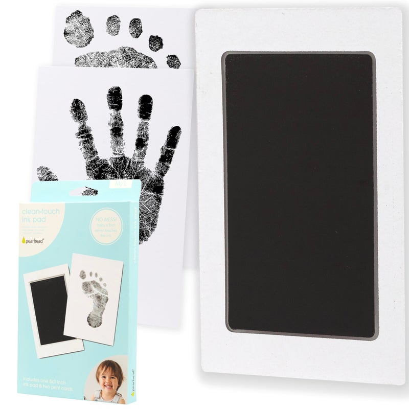 Pearhead CleanTouch Baby Ink Pad Kit No Mess Handprint Footprint Maker with Impression Cards BabySafe Inkless Keepsake Kit for Toddlers Kids Black MediumLarge - Image 2