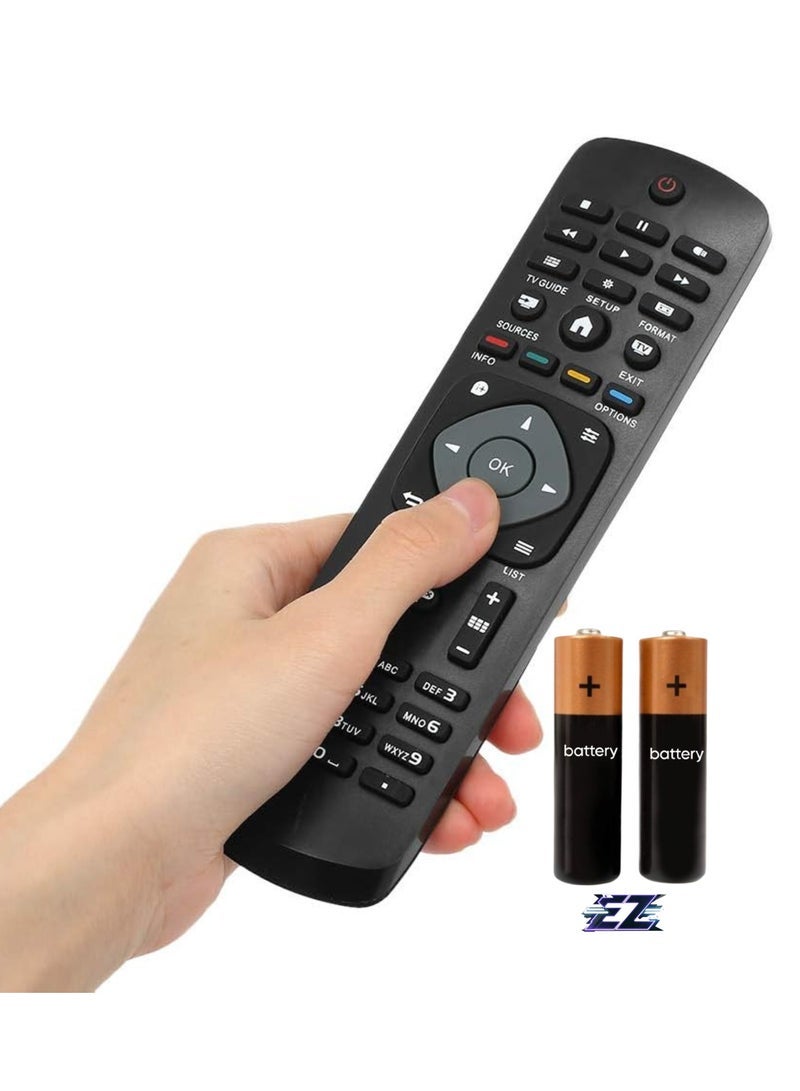 PopZa Replacement Smart Wireless Remote Control for Philips LCD Smart Digital HD TV - Black with battery - Image 1