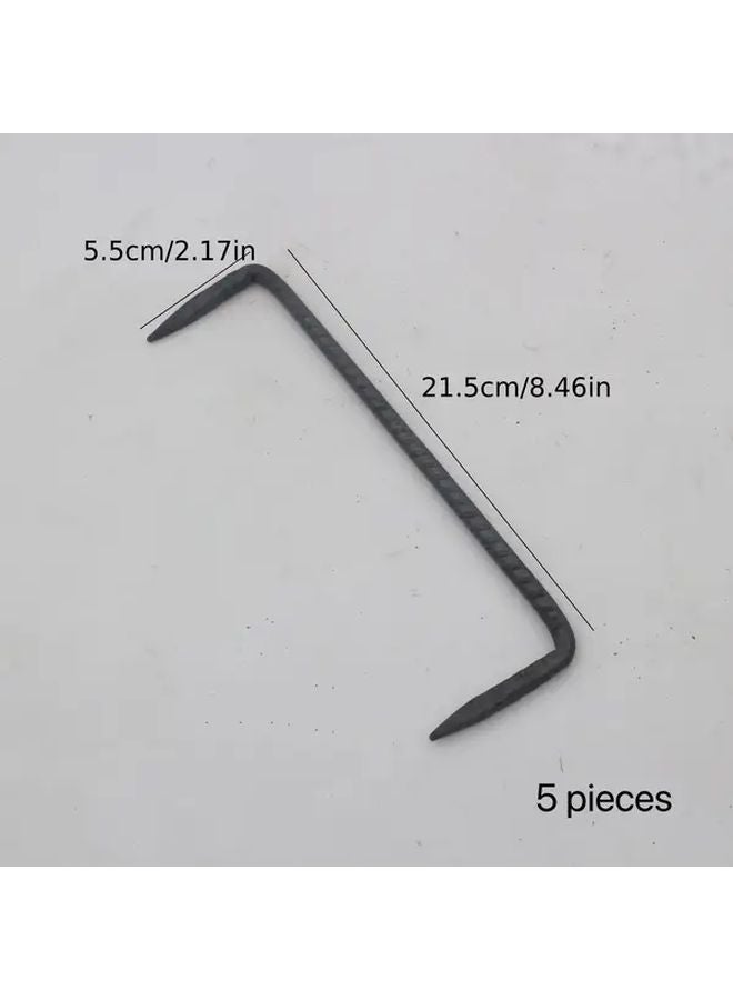 8mm Thick Threaded Steel Studs 5pcs Forged Spike Track Nails For Railway Wooden Sleeper - Image 1