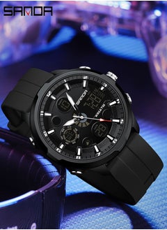 Sanda SANDA Top Brand Men's Multifunctional Electric Clock Outdoor Luminous Alarm Clock Fashion Waterproof Watch  - Image 2