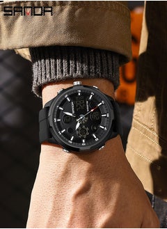 Sanda SANDA Top Brand Men's Multifunctional Electric Clock Outdoor Luminous Alarm Clock Fashion Waterproof Watch  - Image 3