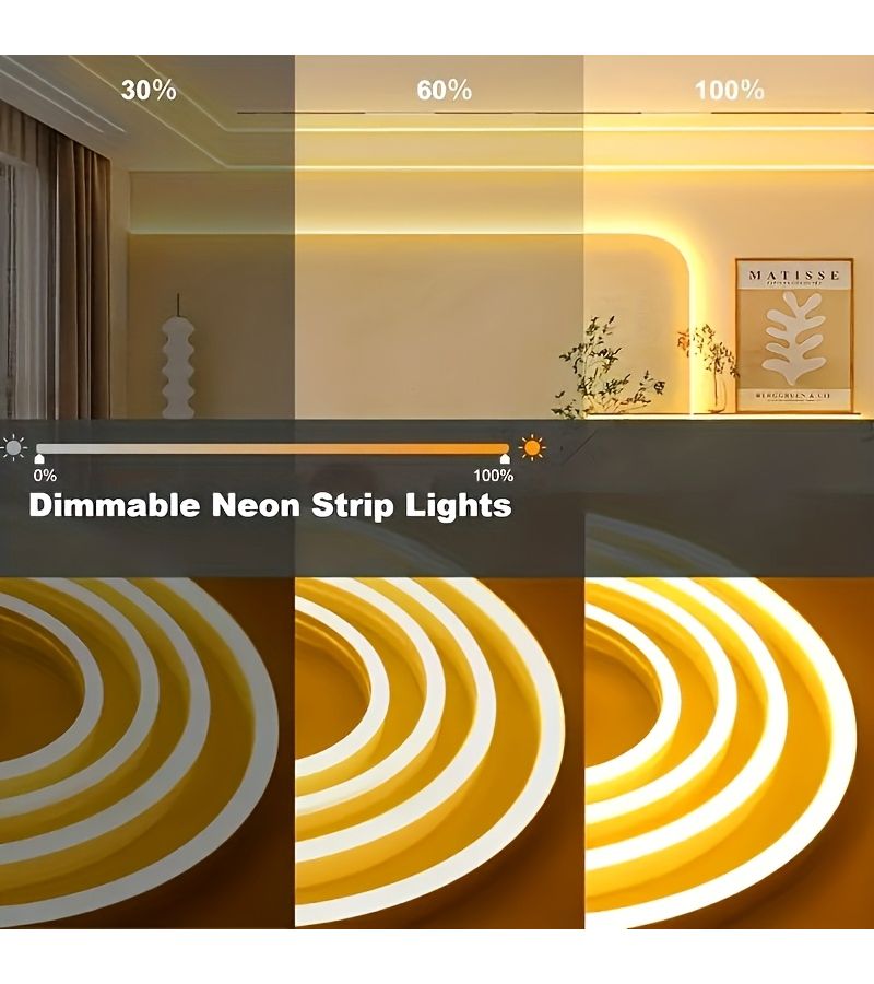 5 متر شريط إضاءة LED مرن يعمل بالطاقة عبر USB، مقاوم للغبار والماء بدرجة IP65، لون أبيض دافئ، قابل لتعديل السطوع والتعتيم مع تحكم عن طريق مفتاح تعتيم، قابل للقص، مناسب لغرفة النوم وخزانة التلفزيون والأرفف وديكور المنزل والحفلات، بطول 3 متر (9.84 قدم). - Image 5