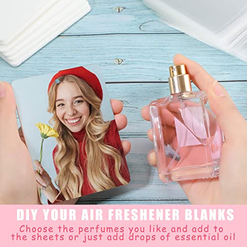 Maitys 100 Pieces Sublimation Air Fresheners Blanks Sheets DIY Felt Air Freshener Rectangle Fragrant Sheets with 100 Pieces Bags and Rope for Car and Home Hanging Decoration - Image 5