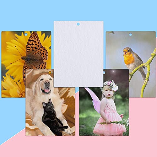 Maitys 100 Pieces Sublimation Air Fresheners Blanks Sheets DIY Felt Air Freshener Rectangle Fragrant Sheets with 100 Pieces Bags and Rope for Car and Home Hanging Decoration - Image 4