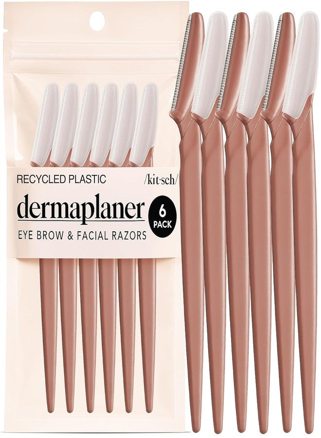 Kitsch Dermaplane Razor for Women Face – Face Razors for Women & Men, Eye Brow Razors & Face Shaver – Exfoliating Facial Razor & Dermaplaner as Skin Care Tool for Smoother Skin - Terracotta, 6 pcs - Image 1