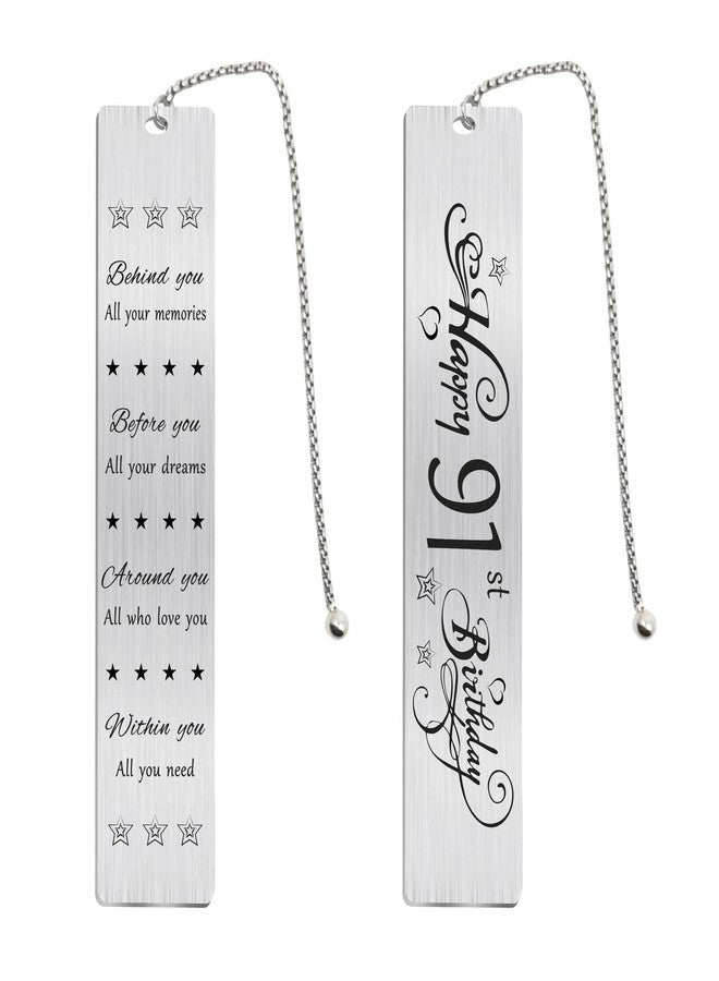 Jzxwan Happy 91st Birthday Gifts for Women Men, 91 Year Old Birthday Bookmark, Female 91 Yr Old Bday Card Gift Ideas, 1934 Book Mark for Woman Man, 91st Bday Decorations - Image 1