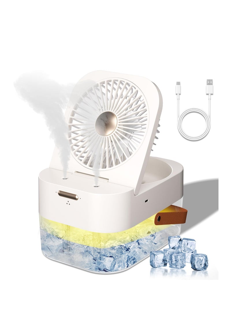 SYOSI Portable Air Conditioners, [Rechargeable & 2.5L Water Tank] Room Cooler Air Conditioner, 3 Wind Speed & Light, 3 Cool Mist Room Portable AC Personal Mini Cooling Fan Evaporative Air Cooler  - Image 1