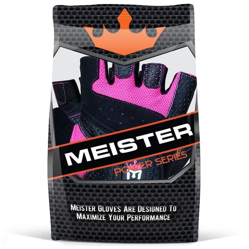 Meister Women's Fit Grip Weight Lifting Gloves w/Washable Amara Leather - Pink - Medium - Image 5