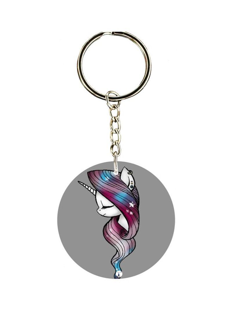 Unicorn Printed Single Sided Keychain