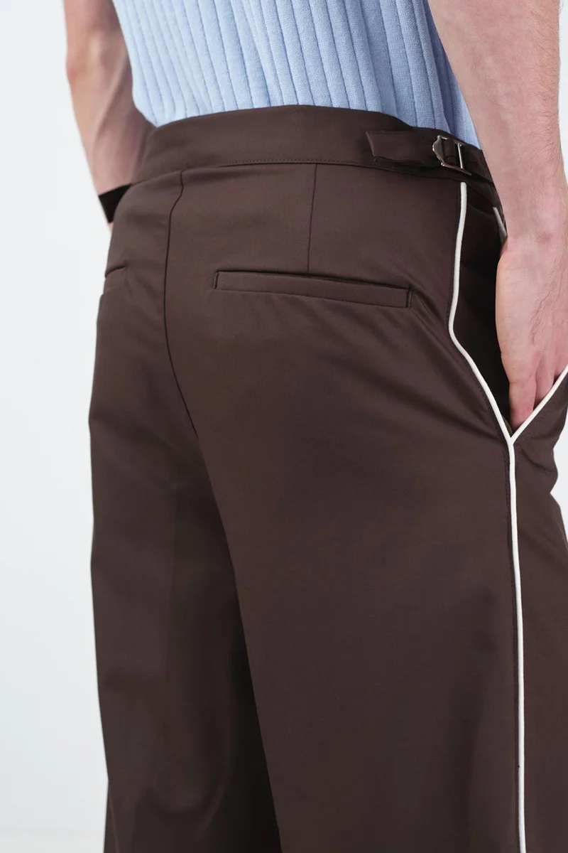 Giesto Coffee Brown GIESTO Tailored Straight-Leg Suit Pants for Men | Best Price UAE