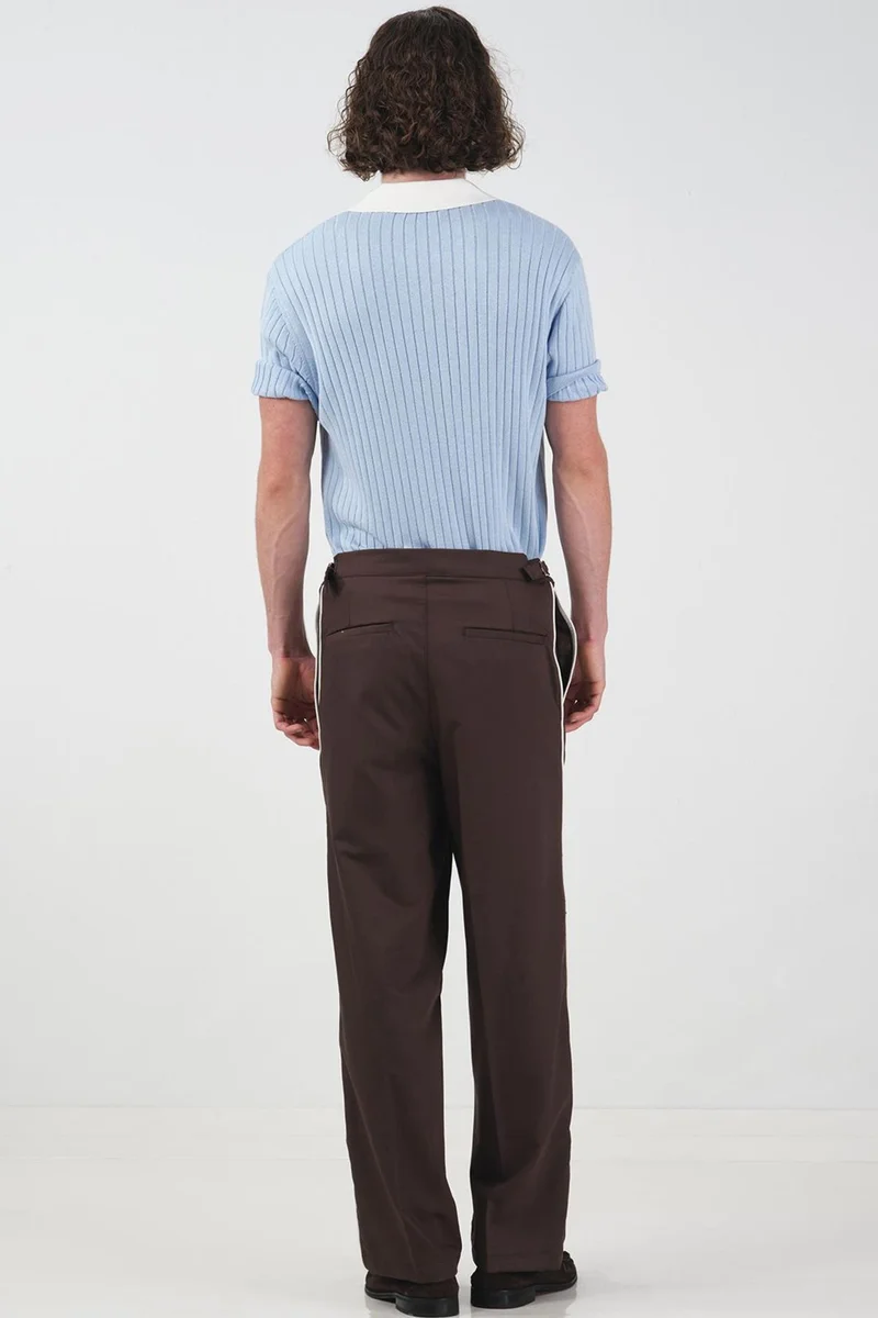Giesto Coffee Brown GIESTO Tailored Straight-Leg Suit Pants for Men | Best Price UAE