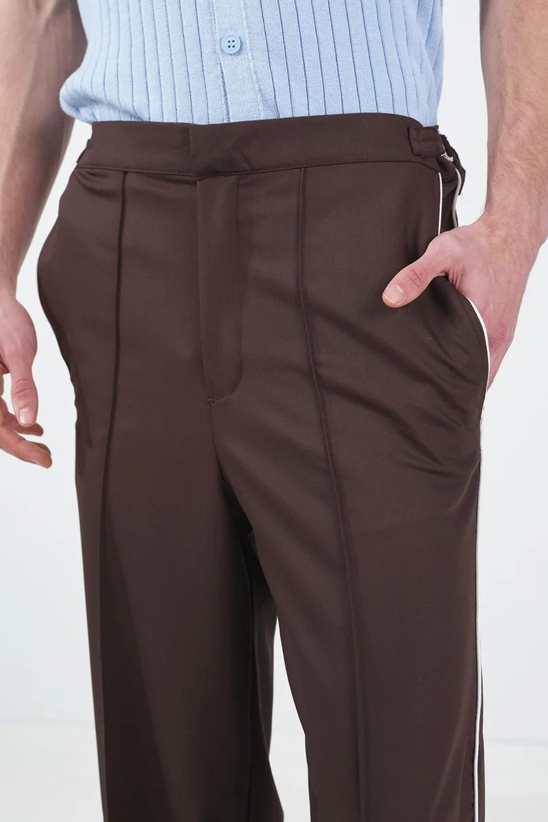 Giesto Coffee Brown GIESTO Tailored Straight-Leg Suit Pants for Men | Best Price UAE
