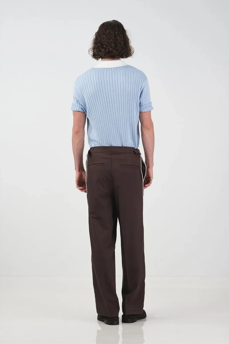 Giesto Coffee Brown GIESTO Tailored Straight-Leg Suit Pants for Men | Best Price UAE