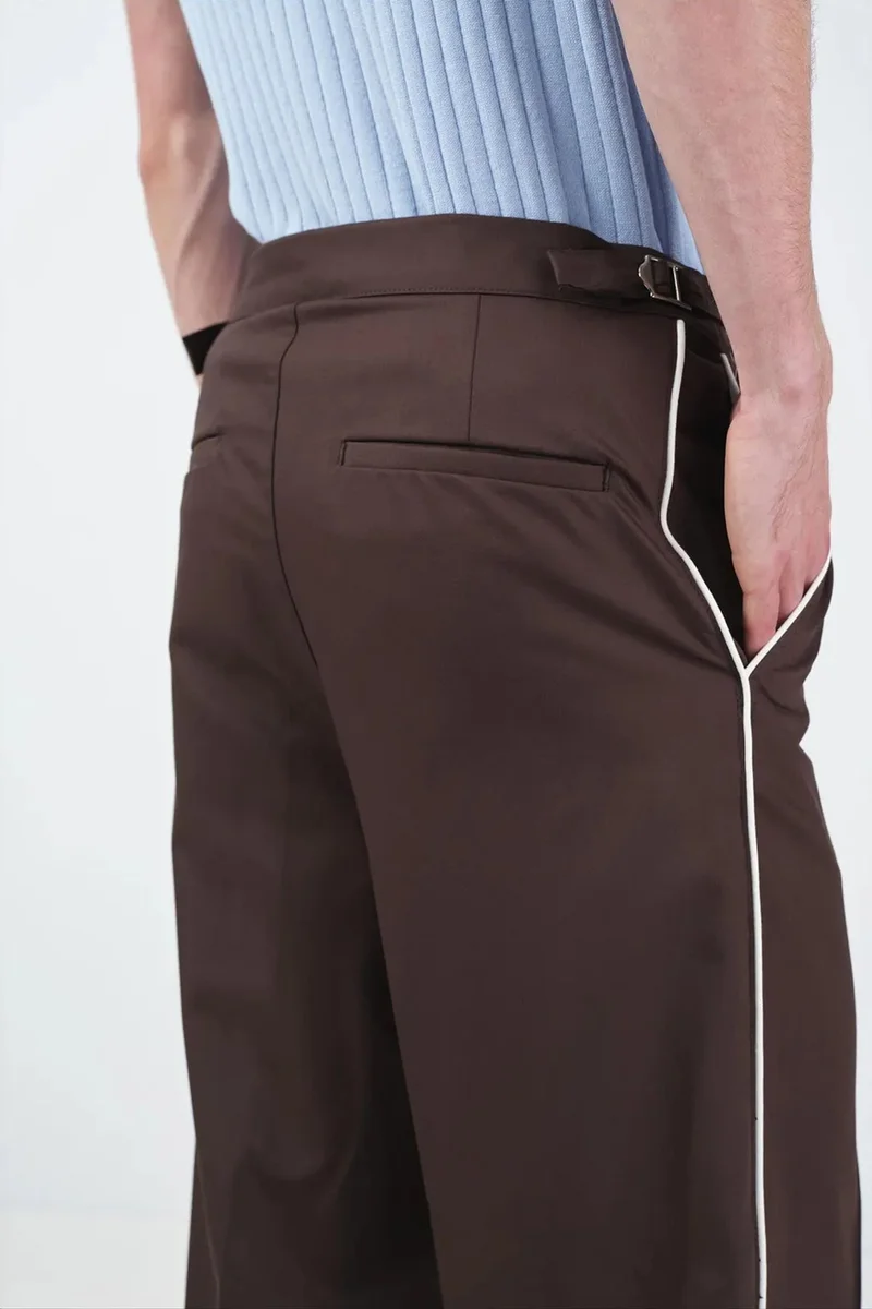 Giesto Coffee Brown GIESTO Tailored Straight-Leg Suit Pants for Men | Best Price UAE