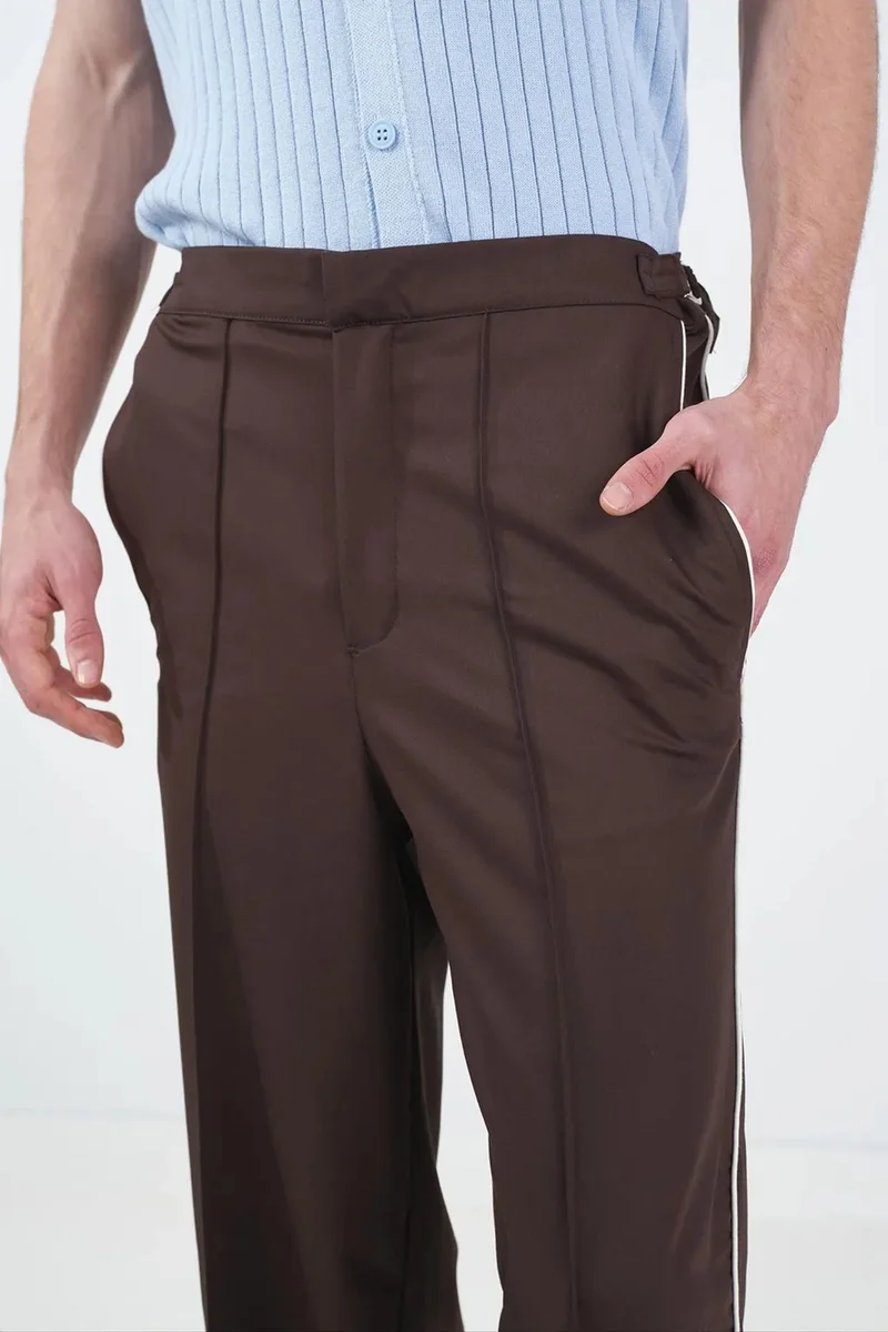 Giesto Coffee Brown GIESTO Tailored Straight-Leg Suit Pants for Men | Best Price UAE