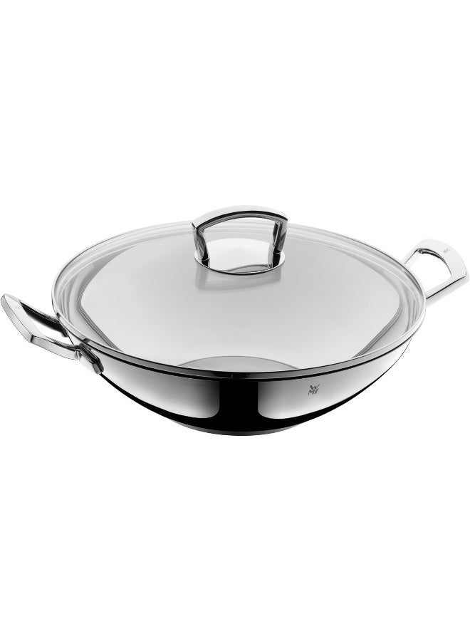 WMF Wok Set Uncoated Pouring Rim Silver 36 Cm 2 Pieces - Image 1