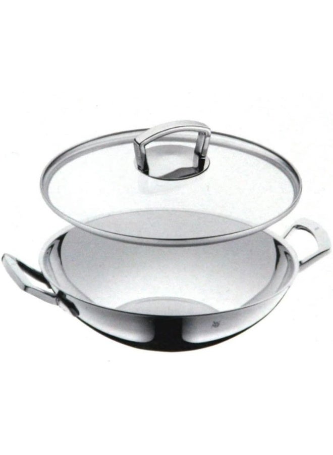 WMF Wok Set Uncoated Pouring Rim Silver 36 Cm 2 Pieces - Image 2