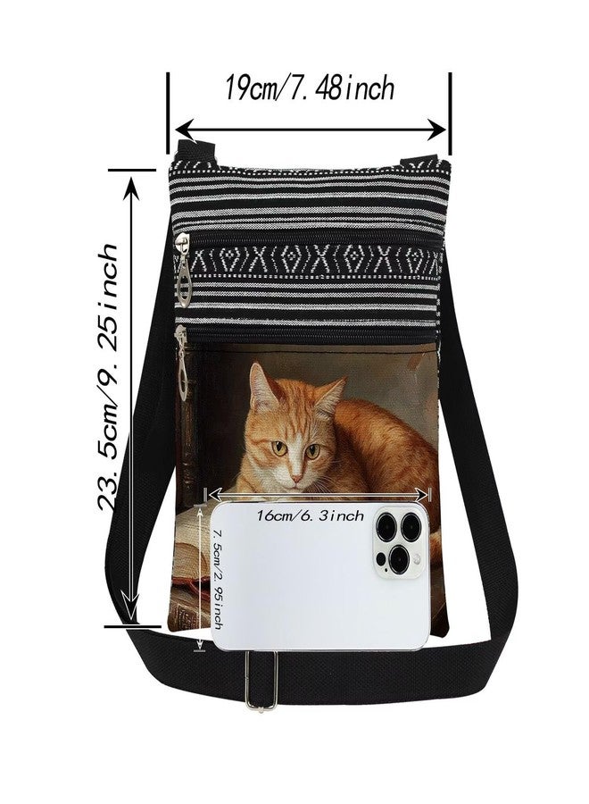 XiaoGalaee Orange Cat Printed Crossbody Bag Adjustable Shoulder Strap Messenger Bag Stylish Travel Crossbody Purse Birthday Gift Idea for Cat Lovers Women Men Teens Halloween Christmas Gift - Image 4