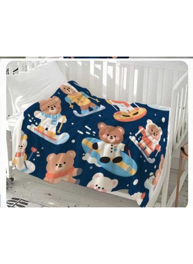 general Baby and children's cartoon flannel thin blanket (warm and comfortable, suitable for sleep, game use) 70cm*100cm - Image 2
