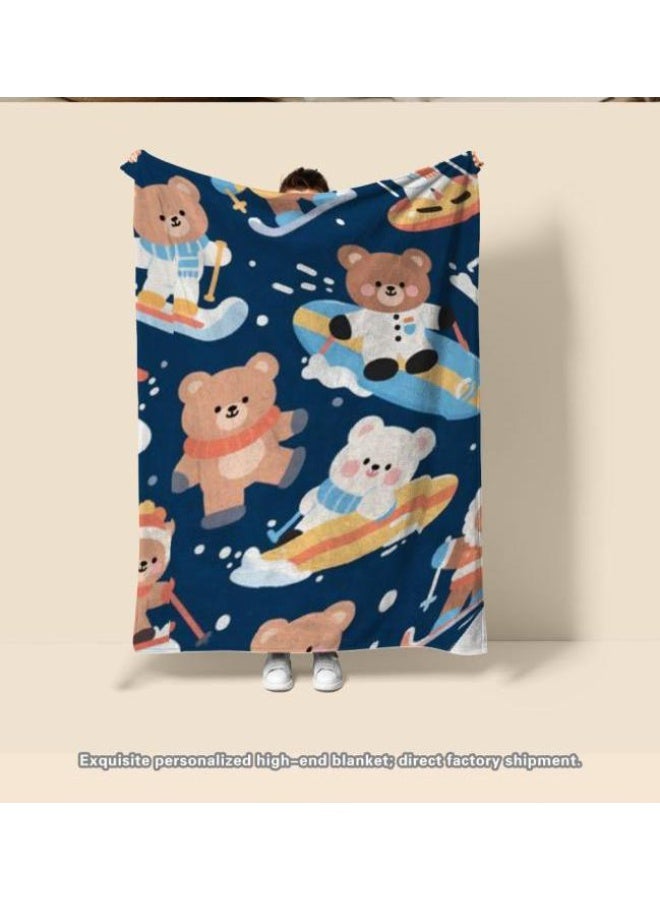 general Baby and children's cartoon flannel thin blanket (warm and comfortable, suitable for sleep, game use) 70cm*100cm - Image 3