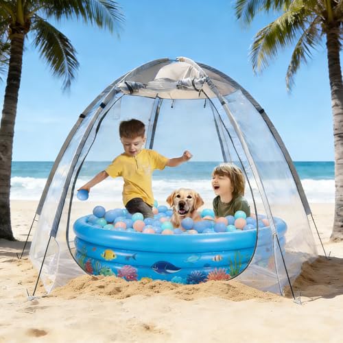 HipierFx 2 Person Transparent Sports Tent 360° Panoramic View Windproof Portable Outdoor Clear Bubble Tent for Winter Camping Fishing and Sports Activities (Footprint Included) - Image 2