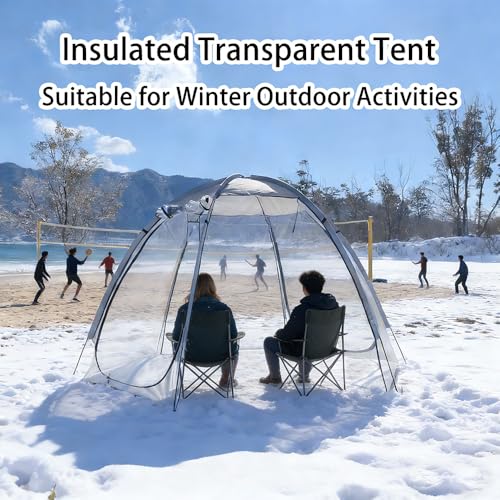 HipierFx 2 Person Transparent Sports Tent 360° Panoramic View Windproof Portable Outdoor Clear Bubble Tent for Winter Camping Fishing and Sports Activities (Footprint Included) - Image 3