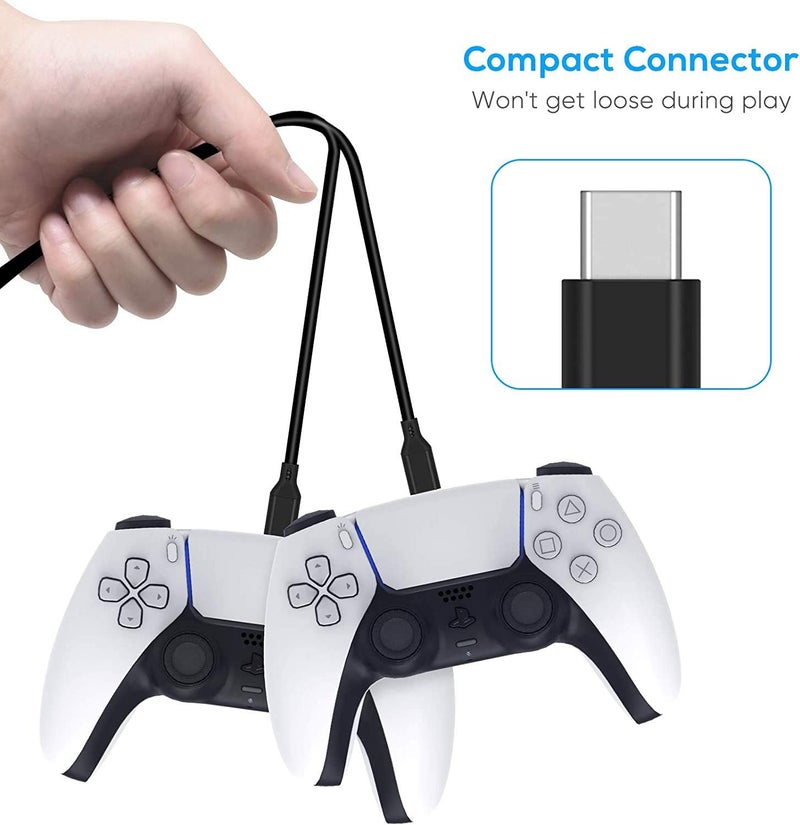 انكابل كابل شحن USB لوحدة تحكم PS5 ونينتندو سويتش بطول 1 متر، كابل شحن من نوع USB C متوافق مع أجهزة Xbox Series X/Series S ووحدات تحكم Sony PS5 Dual Sense ونينتندو سويتش وسويتش لايت - Image 2