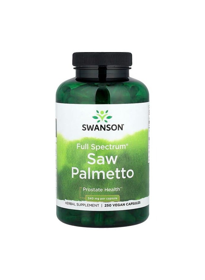 SWANSON Full Spectrum Saw Palmetto 540 mg 250 Vegan Capsules - Image 1