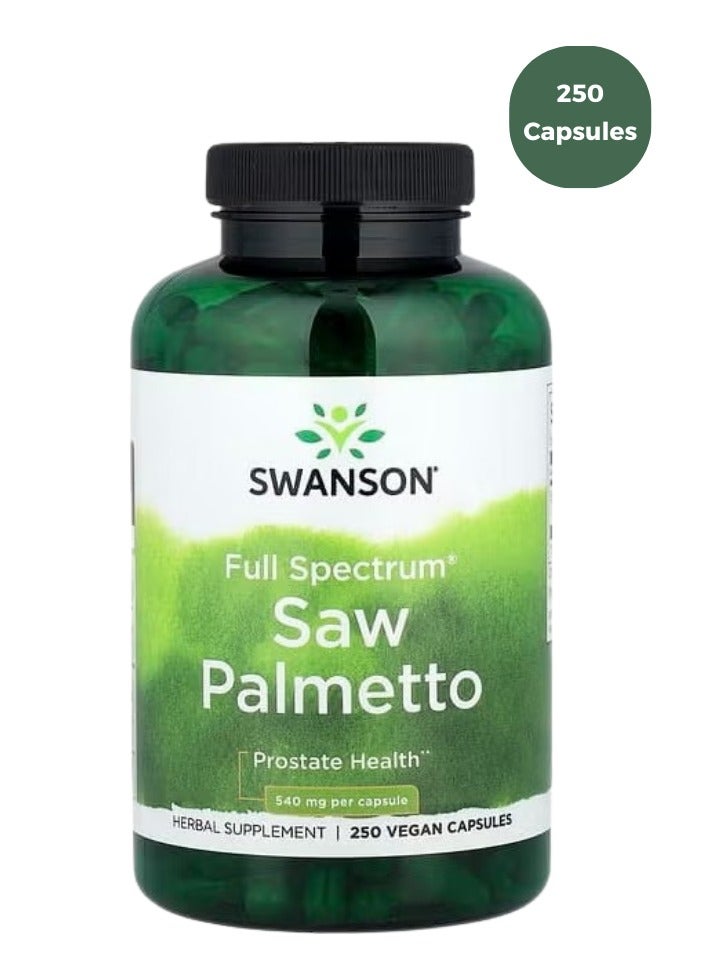 سوانسون كبسولات بالميتو المنشاري كامل الطيف ٥٤٠ ملغ ٢٥٠ كبسولة نباتية - Image 1