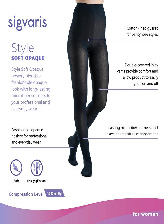 SIGVARIS Women’s Style Soft Opaque 840 Closed Toe Pantyhose 15-20mmHg - Chai - Large Long - Image 2