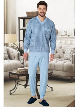 Mecit Pijama Mecit 2766 Blue Plus Size Men's Pajama Set 